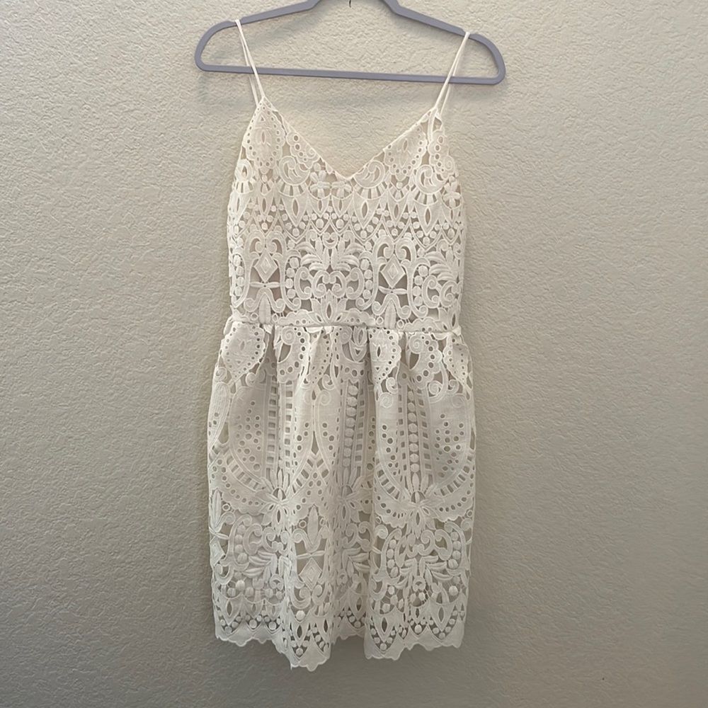 Dafhnea Paris white spaghetti strap dress size L
